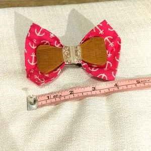 Homemade real wood with fabric hair bow